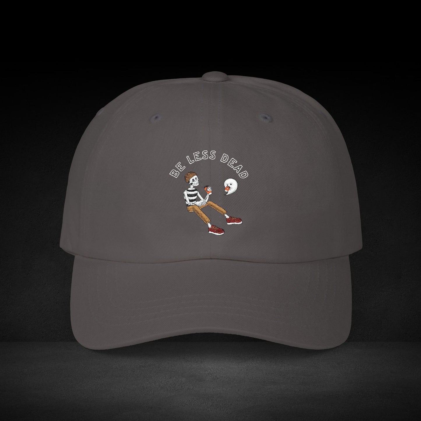 Be Less Dead Skeleton & Ghost Coffee Cap – Caffeinated Spirit Streetwear
