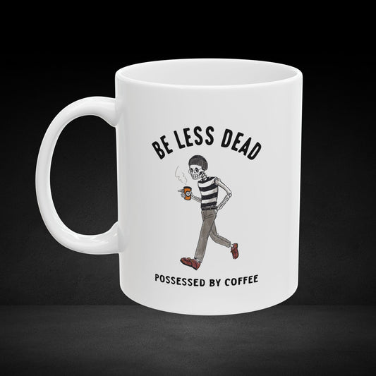 Caffeinated Stroll – Skeleton on the Go with Coffee Mug